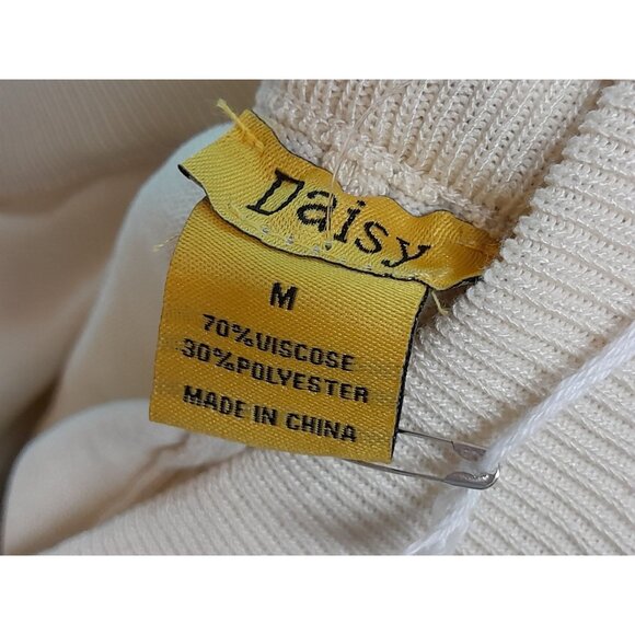 New Womens Size Medium Pleated Academia Preppy Knit Mini Tennis Skirt Beige - Picture 6 of 8